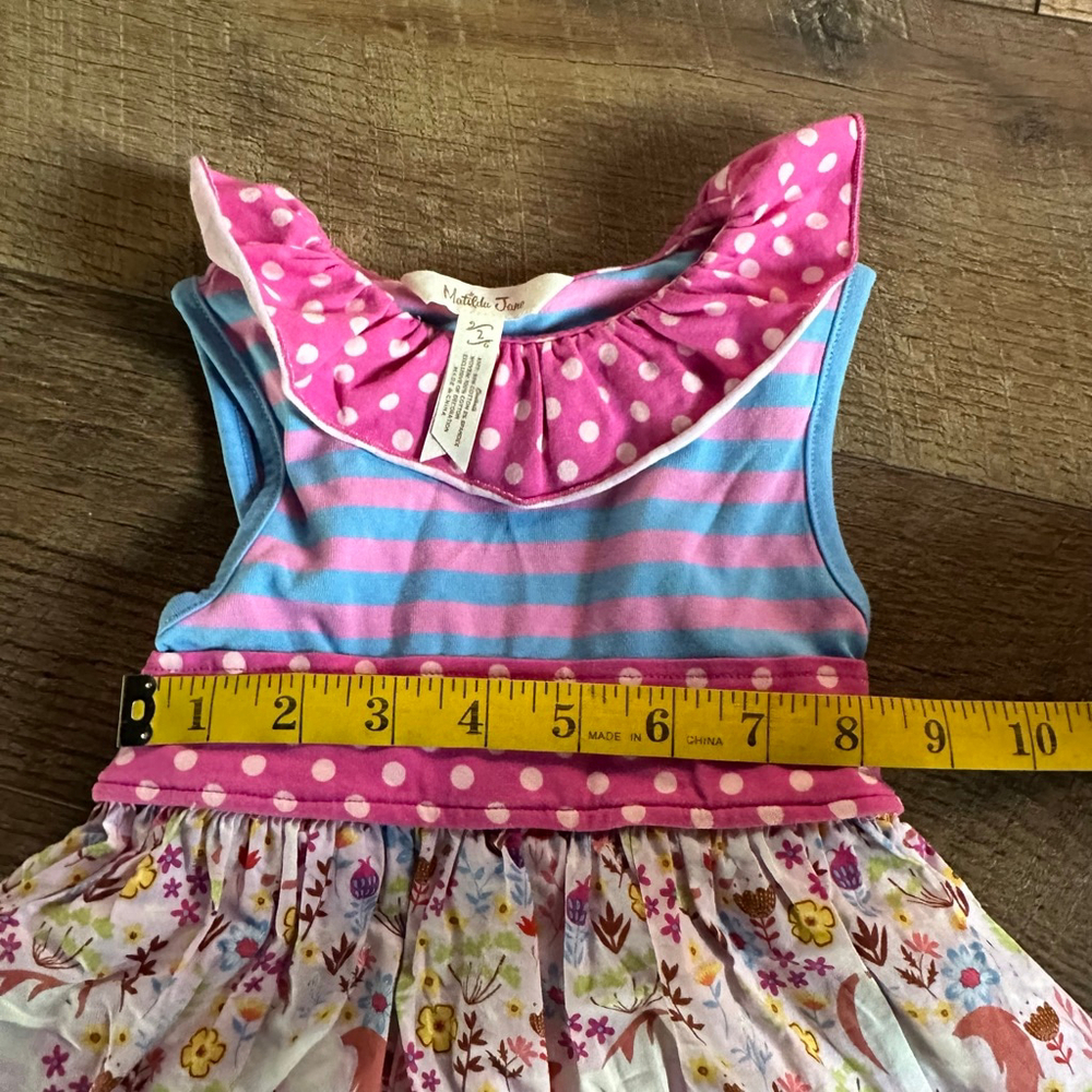 Girls Matilda Jane Casual Dress 2T Pink Blue Floral Bunny Easter - Picture 7 of 9